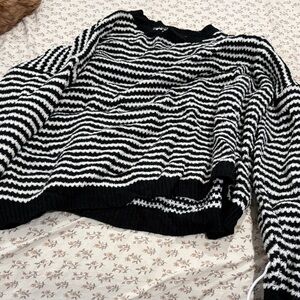 Black and White Striped Sweater